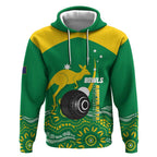 Custom Bowls Australia Hoodie Aussie Kangaroo Aboriginal Art - Aussie Hoodie