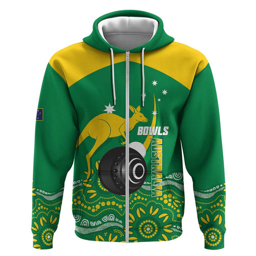 Custom Bowls Australia Hoodie Aussie Kangaroo Aboriginal Art - Aussie Hoodie