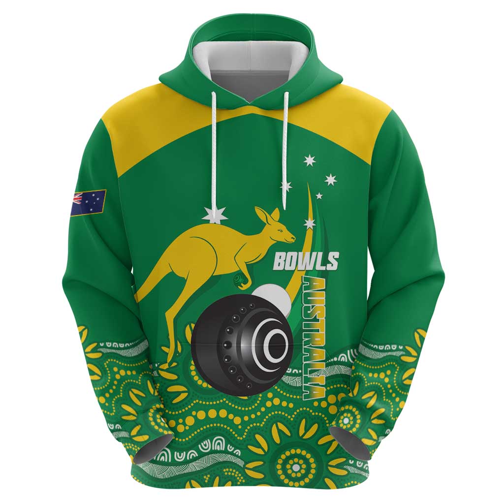 Custom Bowls Australia Hoodie Aussie Kangaroo Aboriginal Art - Aussie Hoodie