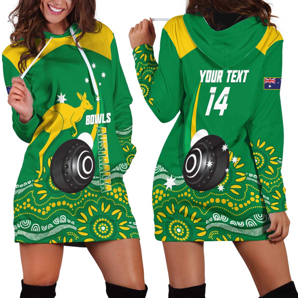 Custom Bowls Australia Hoodie Dress Aussie Kangaroo Aboriginal Art - Aussie Hoodie