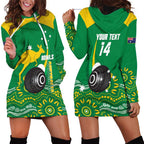 Custom Bowls Australia Hoodie Dress Aussie Kangaroo Aboriginal Art - Aussie Hoodie