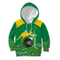 Custom Bowls Australia Kid Hoodie Aussie Kangaroo Aboriginal Art - Aussie Hoodie