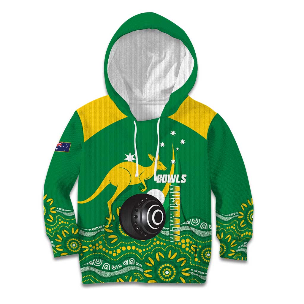 Custom Bowls Australia Kid Hoodie Aussie Kangaroo Aboriginal Art - Aussie Hoodie