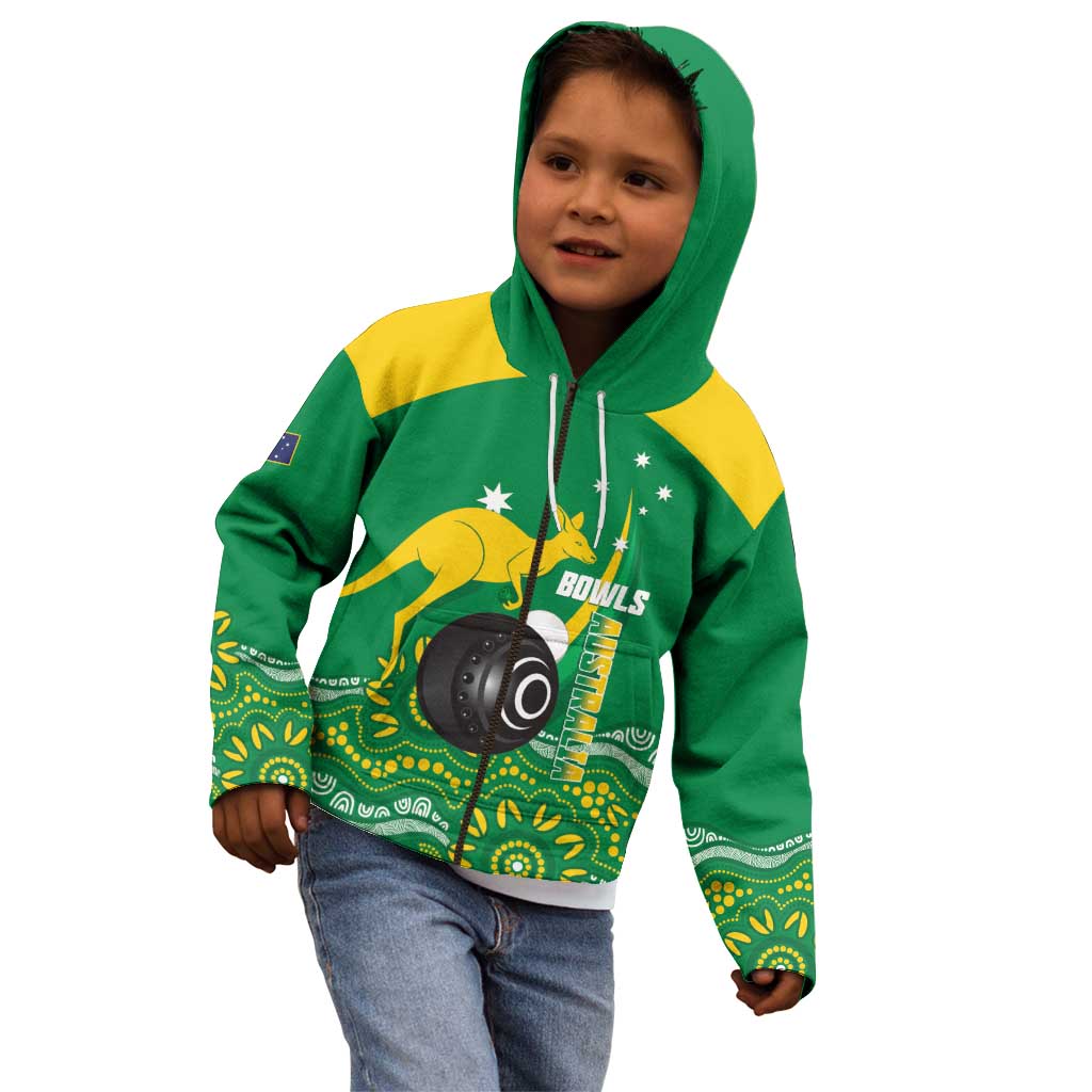 Custom Bowls Australia Kid Hoodie Aussie Kangaroo Aboriginal Art - Aussie Hoodie