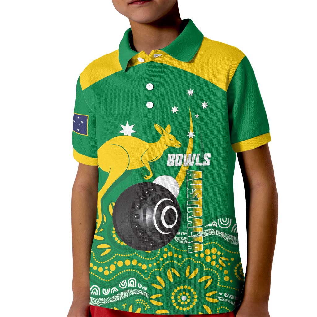 Custom Bowls Australia Kid Polo Shirt Aussie Kangaroo Aboriginal Art - Aussie Hoodie