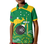 Custom Bowls Australia Kid Polo Shirt Aussie Kangaroo Aboriginal Art - Aussie Hoodie