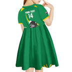 Custom Bowls Australia Kid Short Sleeve Dress Aussie Kangaroo Aboriginal Art - Aussie Hoodie