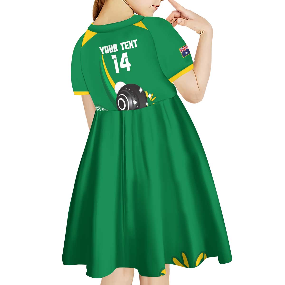 Custom Bowls Australia Kid Short Sleeve Dress Aussie Kangaroo Aboriginal Art - Aussie Hoodie