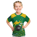 Custom Bowls Australia Kid T Shirt Aussie Kangaroo Aboriginal Art - Aussie Hoodie