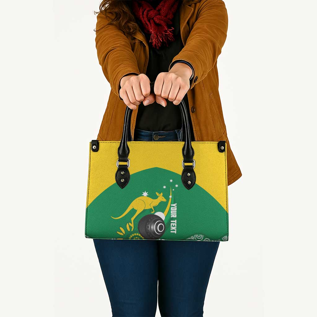 Custom Bowls Australia Leather Bag Aussie Kangaroo Aboriginal Art - Aussie Hoodie