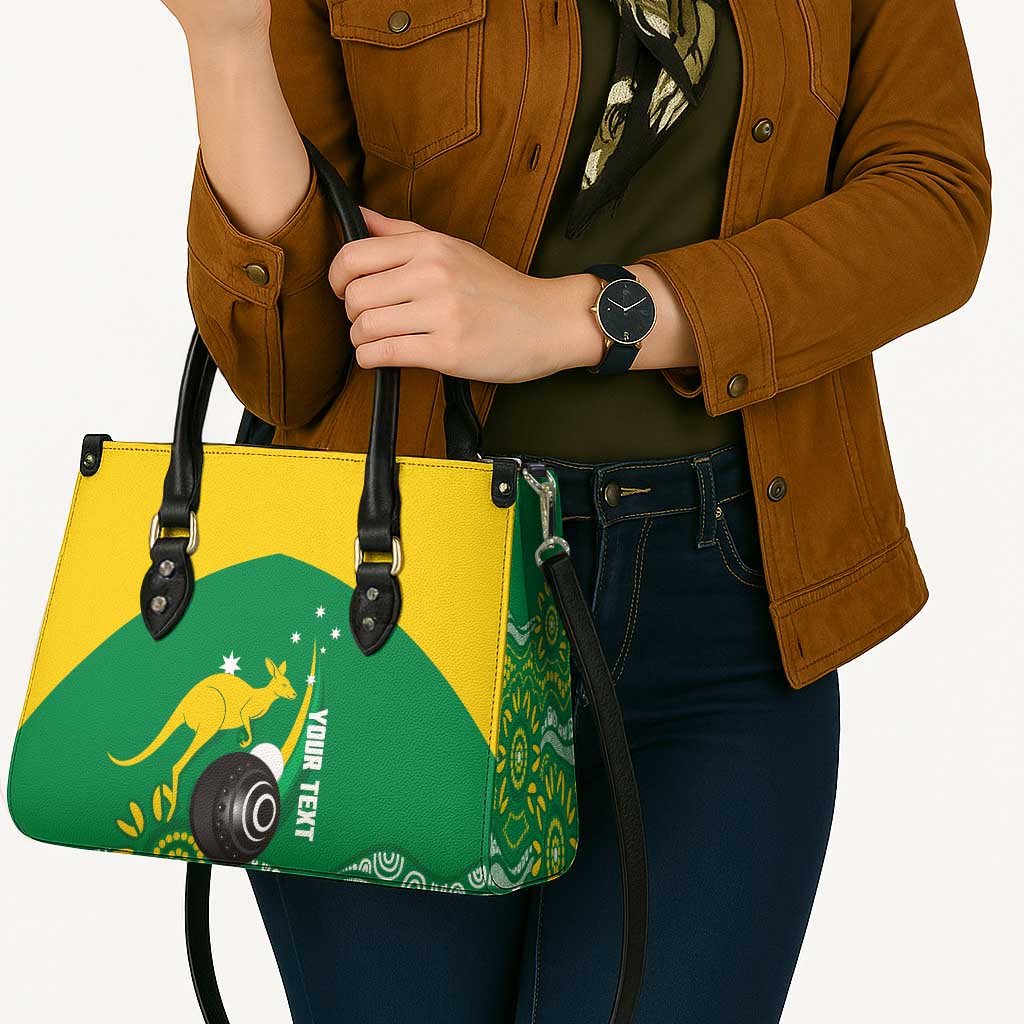 Custom Bowls Australia Leather Bag Aussie Kangaroo Aboriginal Art - Aussie Hoodie