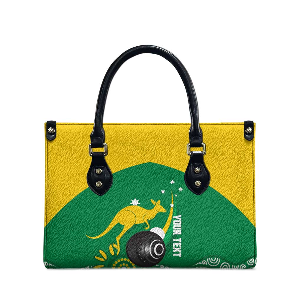 Custom Bowls Australia Leather Bag Aussie Kangaroo Aboriginal Art - Aussie Hoodie
