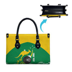 Custom Bowls Australia Leather Bag Aussie Kangaroo Aboriginal Art - Aussie Hoodie
