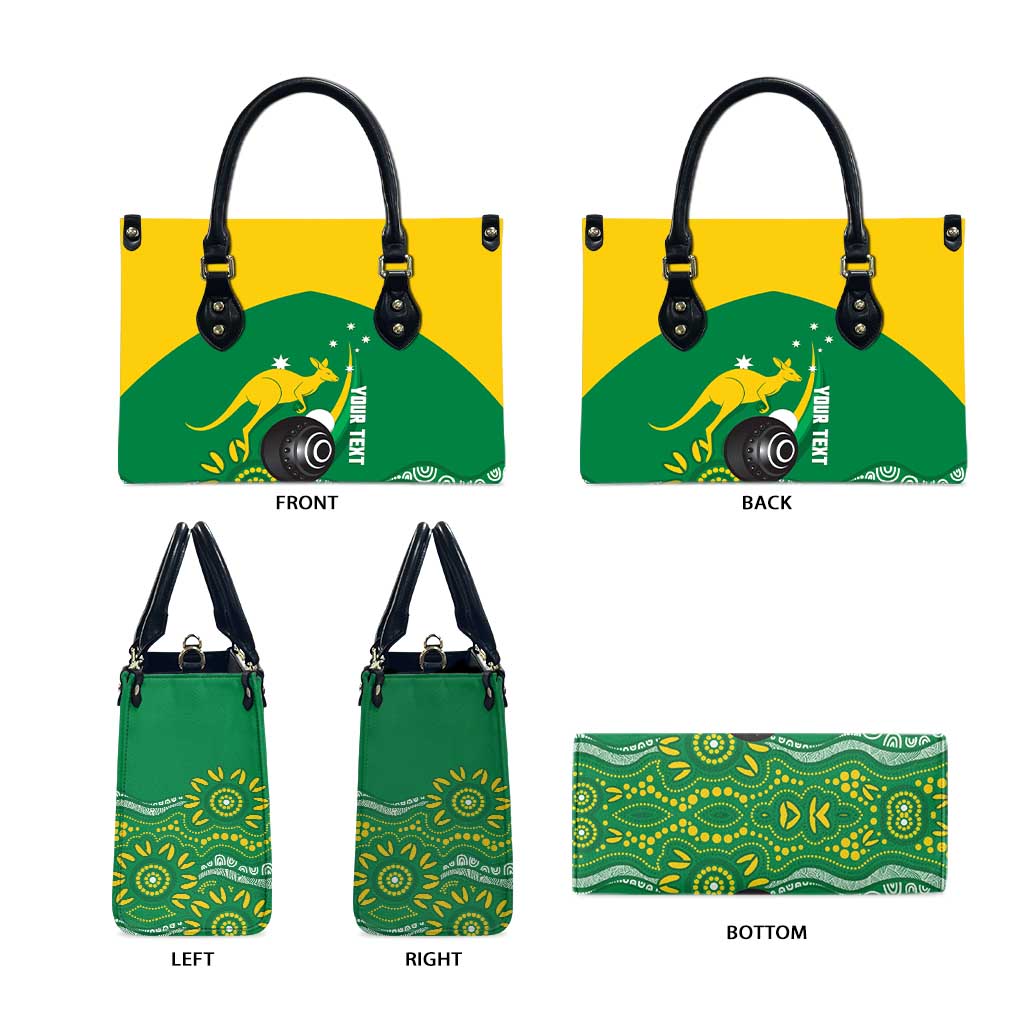 Custom Bowls Australia Leather Bag Aussie Kangaroo Aboriginal Art - Aussie Hoodie