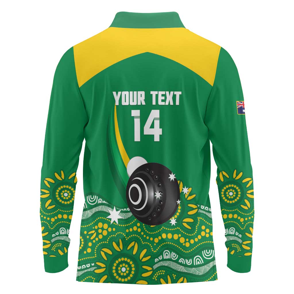 Custom Bowls Australia Long Sleeve Polo Shirt Aussie Kangaroo Aboriginal Art - Aussie Hoodie