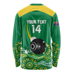 Custom Bowls Australia Long Sleeve Shirt Aussie Kangaroo Aboriginal Art - Aussie Hoodie