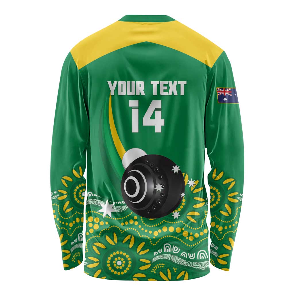 Custom Bowls Australia Long Sleeve Shirt Aussie Kangaroo Aboriginal Art - Aussie Hoodie