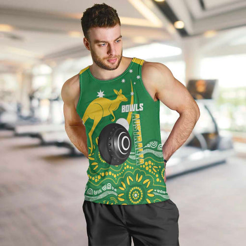 Custom Bowls Australia Men Tank Top Aussie Kangaroo Aboriginal Art - Aussie Hoodie