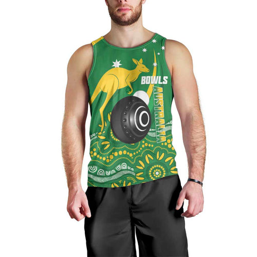 Custom Bowls Australia Men Tank Top Aussie Kangaroo Aboriginal Art - Aussie Hoodie
