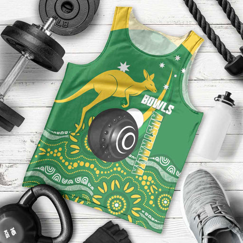 Custom Bowls Australia Men Tank Top Aussie Kangaroo Aboriginal Art - Aussie Hoodie