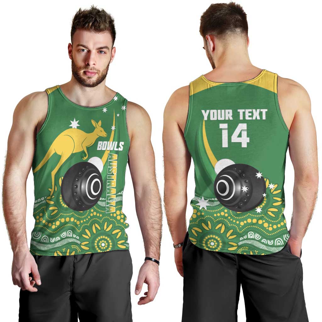 Custom Bowls Australia Men Tank Top Aussie Kangaroo Aboriginal Art - Aussie Hoodie