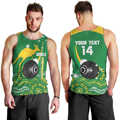 Custom Bowls Australia Men Tank Top Aussie Kangaroo Aboriginal Art - Aussie Hoodie