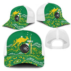 Bowls Australia Mesh Trucker Cap Aussie Kangaroo Aboriginal Art - Aussie Hoodie