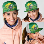Bowls Australia Mesh Trucker Cap Aussie Kangaroo Aboriginal Art - Aussie Hoodie