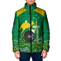Custom Bowls Australia Padded Jacket Aussie Kangaroo Aboriginal Art - Aussie Hoodie
