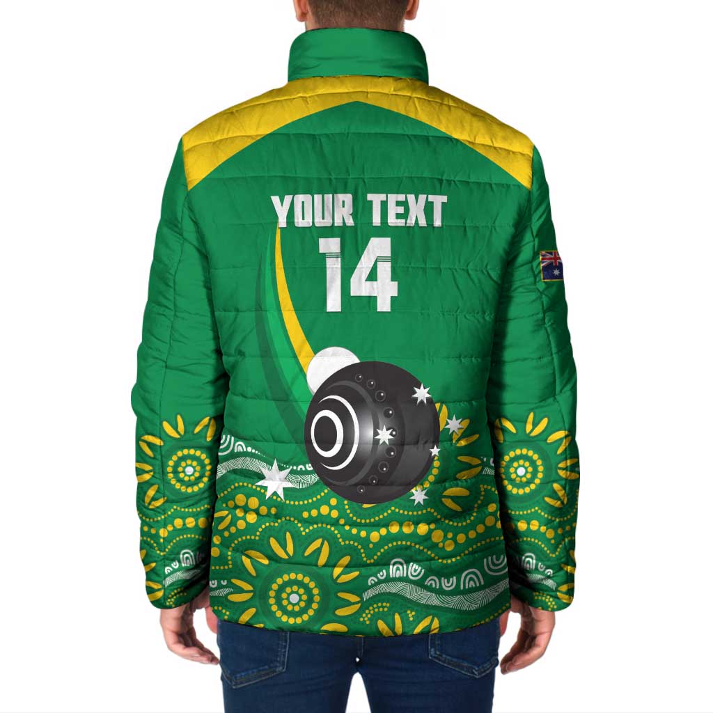 Custom Bowls Australia Padded Jacket Aussie Kangaroo Aboriginal Art - Aussie Hoodie