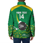 Custom Bowls Australia Padded Jacket Aussie Kangaroo Aboriginal Art - Aussie Hoodie