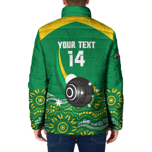 Custom Bowls Australia Padded Jacket Aussie Kangaroo Aboriginal Art - Aussie Hoodie