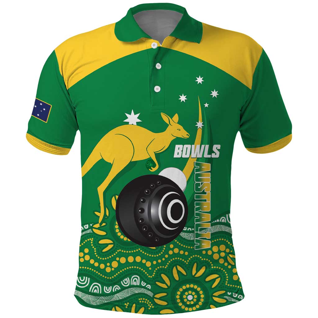 Custom Bowls Australia Polo Shirt Aussie Kangaroo Aboriginal Art - Aussie Hoodie