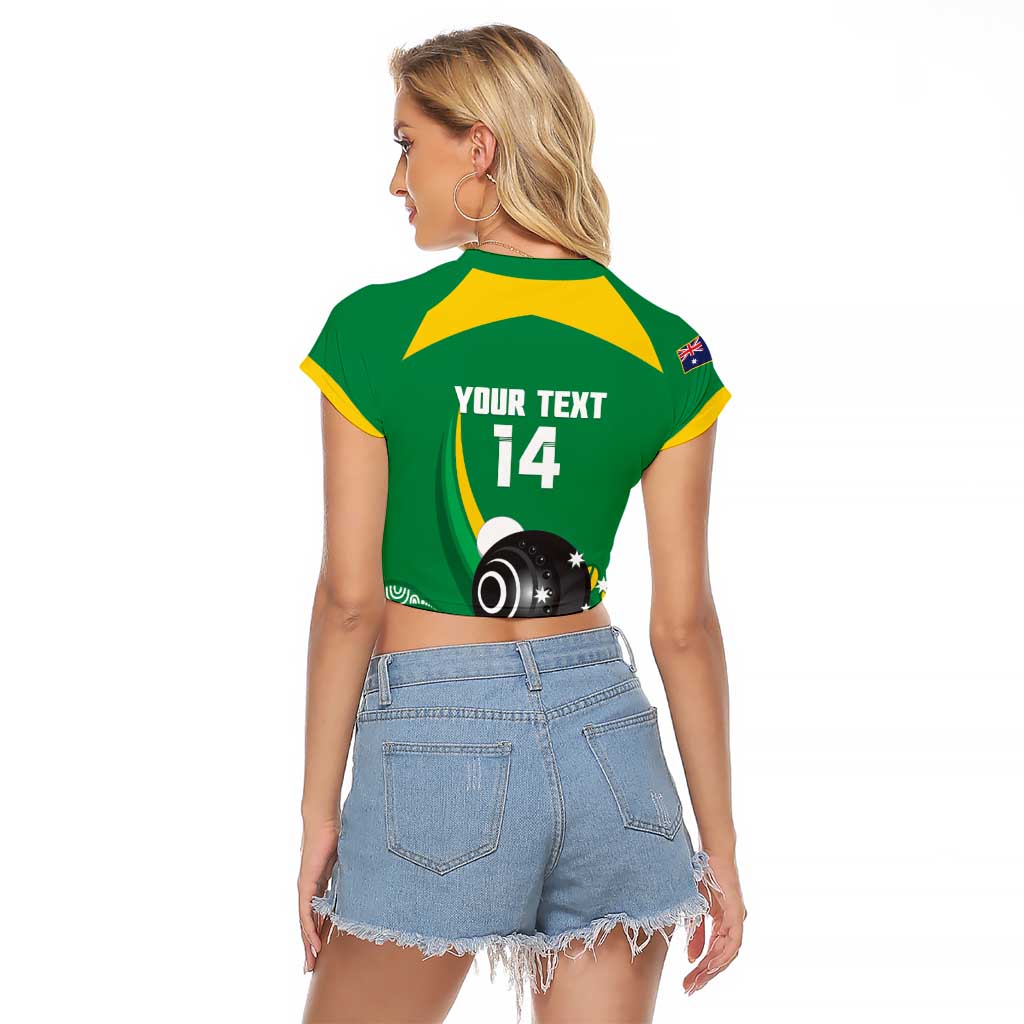 Custom Bowls Australia Raglan Cropped T Shirt Aussie Kangaroo Aboriginal Art - Aussie Hoodie