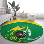 Custom Bowls Australia Round Carpet Aussie Kangaroo Aboriginal Art - Aussie Hoodie