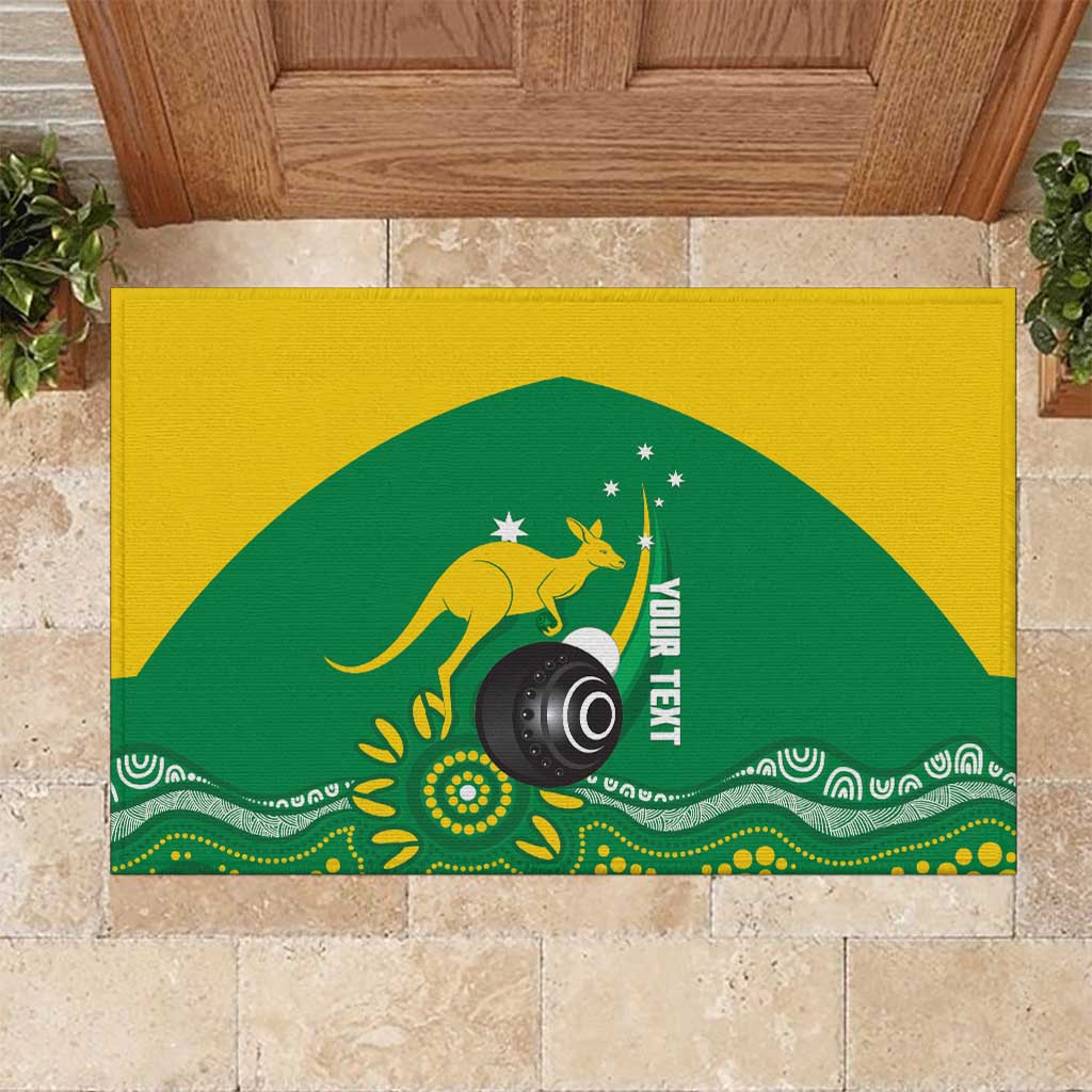 Custom Bowls Australia Rubber Doormat Aussie Kangaroo Aboriginal Art - Aussie Hoodie