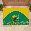 Custom Bowls Australia Rubber Doormat Aussie Kangaroo Aboriginal Art - Aussie Hoodie