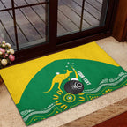 Custom Bowls Australia Rubber Doormat Aussie Kangaroo Aboriginal Art - Aussie Hoodie
