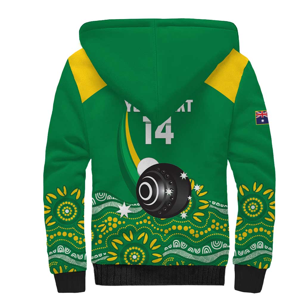 Custom Bowls Australia Sherpa Hoodie Aussie Kangaroo Aboriginal Art - Aussie Hoodie
