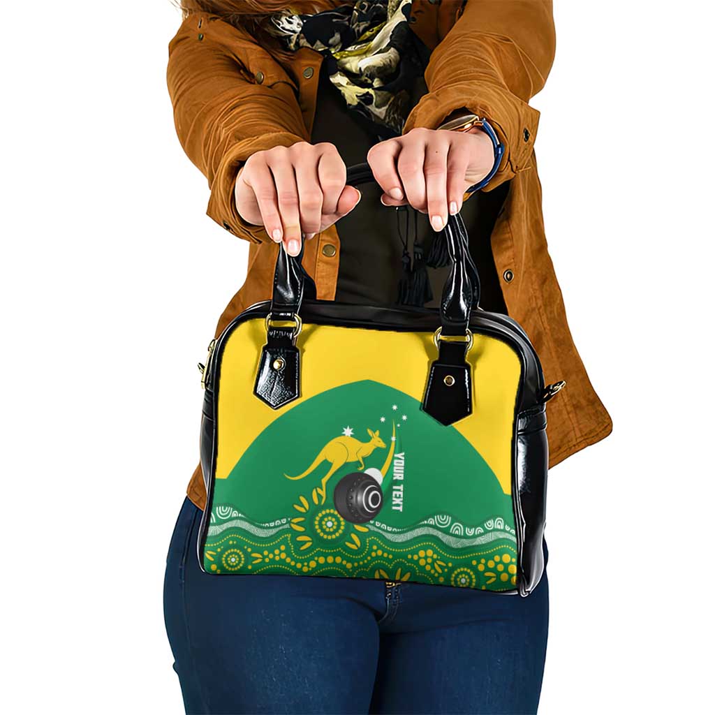 Custom Bowls Australia Shoulder Handbag Aussie Kangaroo Aboriginal Art - Aussie Hoodie