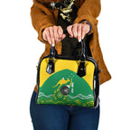 Custom Bowls Australia Shoulder Handbag Aussie Kangaroo Aboriginal Art - Aussie Hoodie