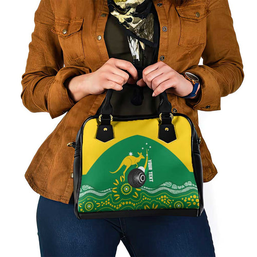 Custom Bowls Australia Shoulder Handbag Aussie Kangaroo Aboriginal Art - Aussie Hoodie