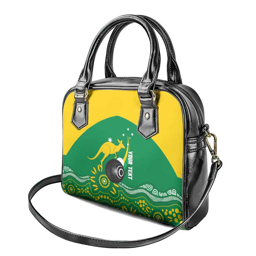 Custom Bowls Australia Shoulder Handbag Aussie Kangaroo Aboriginal Art - Aussie Hoodie