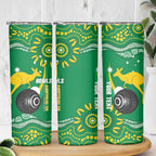Custom Bowls Australia Skinny Tumbler Aussie Kangaroo Aboriginal Art - Aussie Hoodie