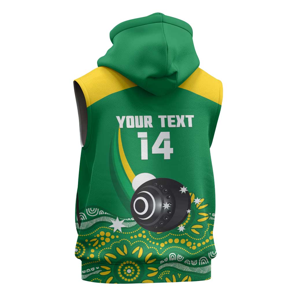 Custom Bowls Australia Sleeveless Hoodie Aussie Kangaroo Aboriginal Art - Aussie Hoodie