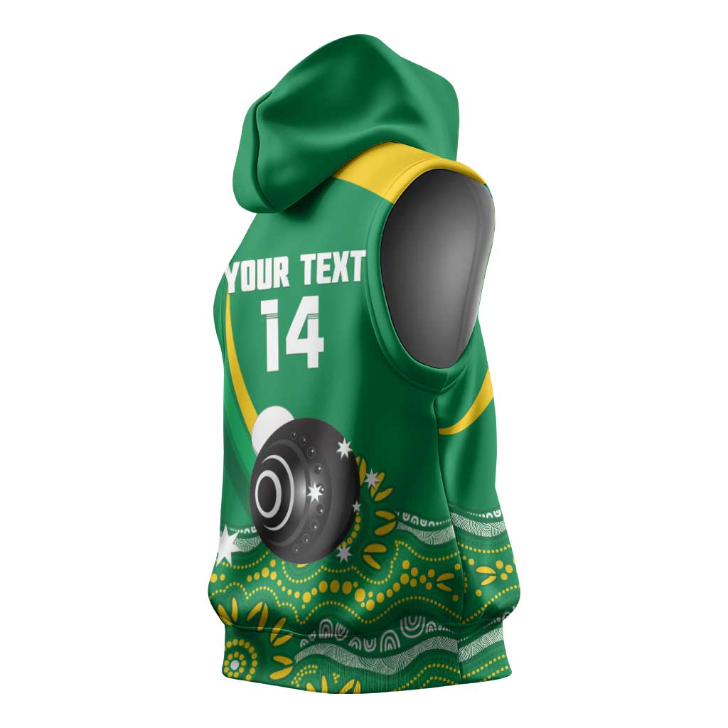 Custom Bowls Australia Sleeveless Hoodie Aussie Kangaroo Aboriginal Art - Aussie Hoodie
