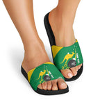 Custom Bowls Australia Slide Sandals Aussie Kangaroo Aboriginal Art - Aussie Hoodie