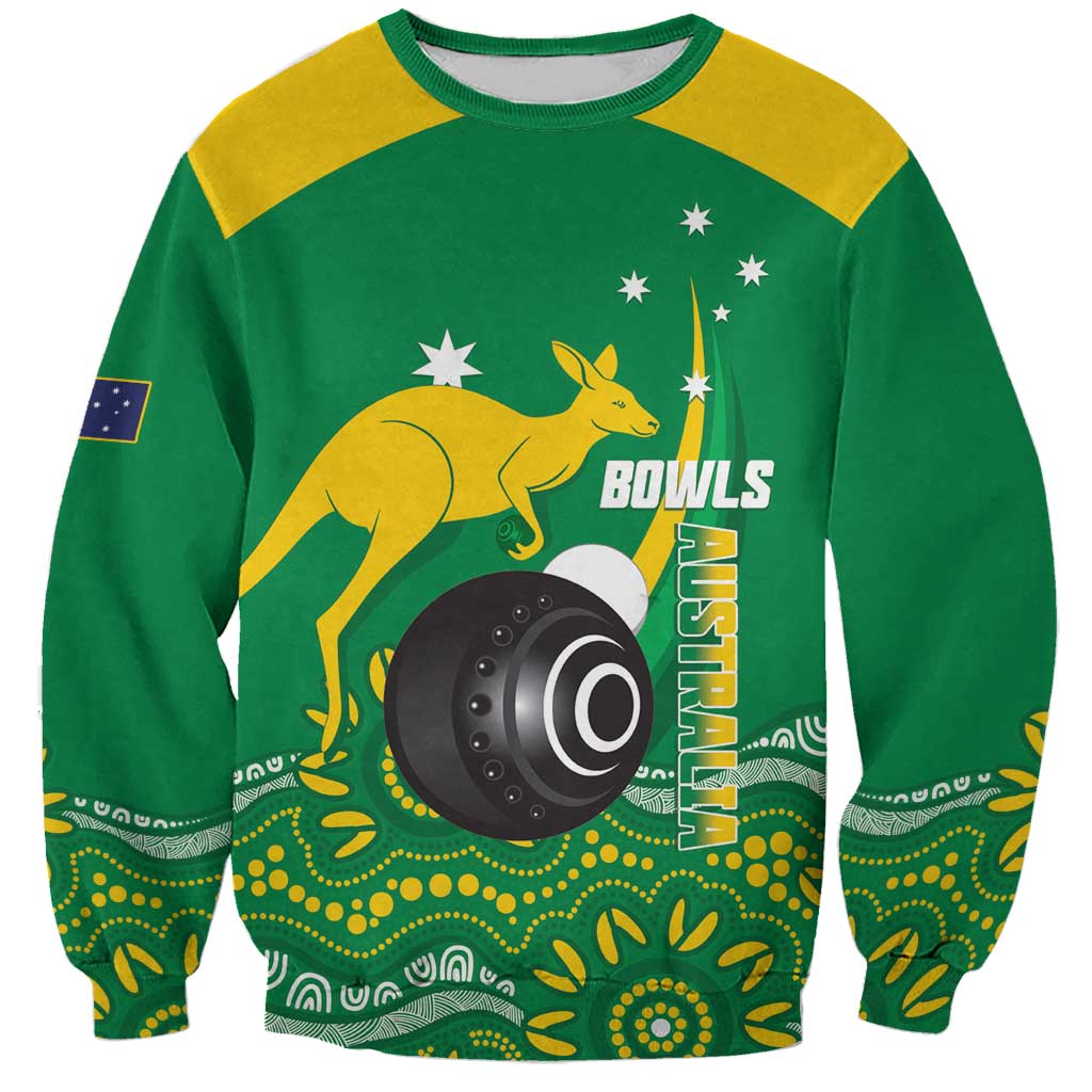 Custom Bowls Australia Sweatshirt Aussie Kangaroo Aboriginal Art - Aussie Hoodie