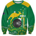 Custom Bowls Australia Sweatshirt Aussie Kangaroo Aboriginal Art - Aussie Hoodie