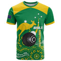Custom Bowls Australia T Shirt Aussie Kangaroo Aboriginal Art - Aussie Hoodie